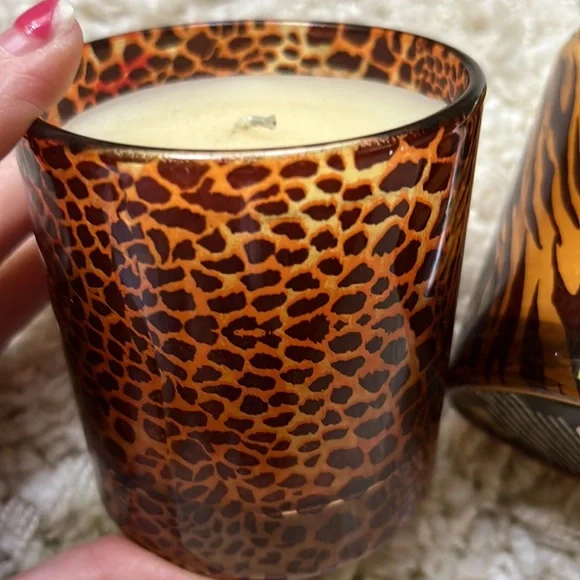 2 Animal Print Glass Candles - Picture 2 of 11